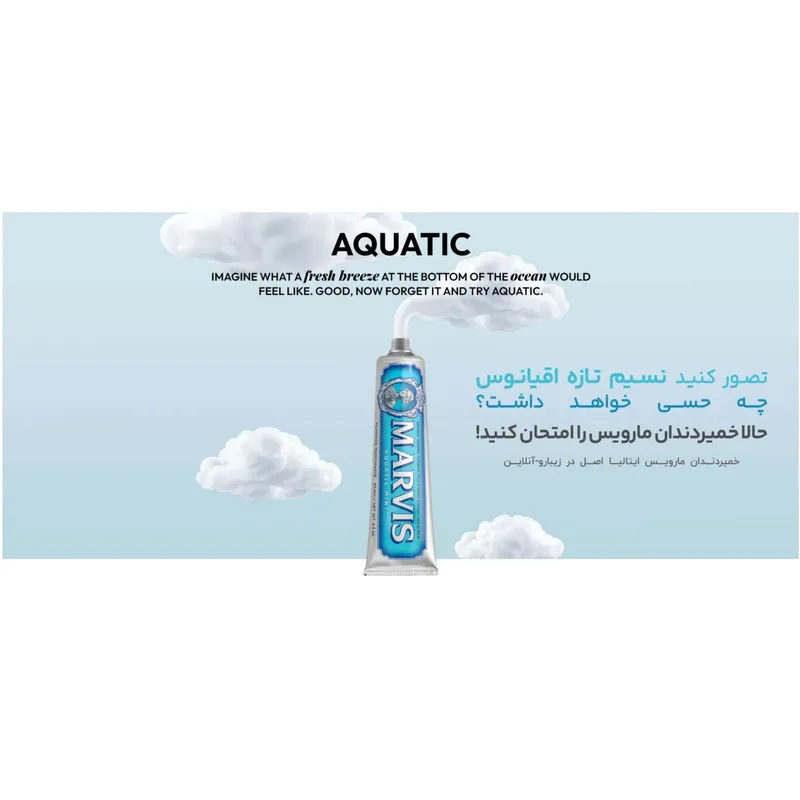 خمیر دندان کاهش دهنده جرم مارویس مدل AQUATIC MINT با طعم نعنای دریایی حجم 25 میلی لیتر - تصویر 4