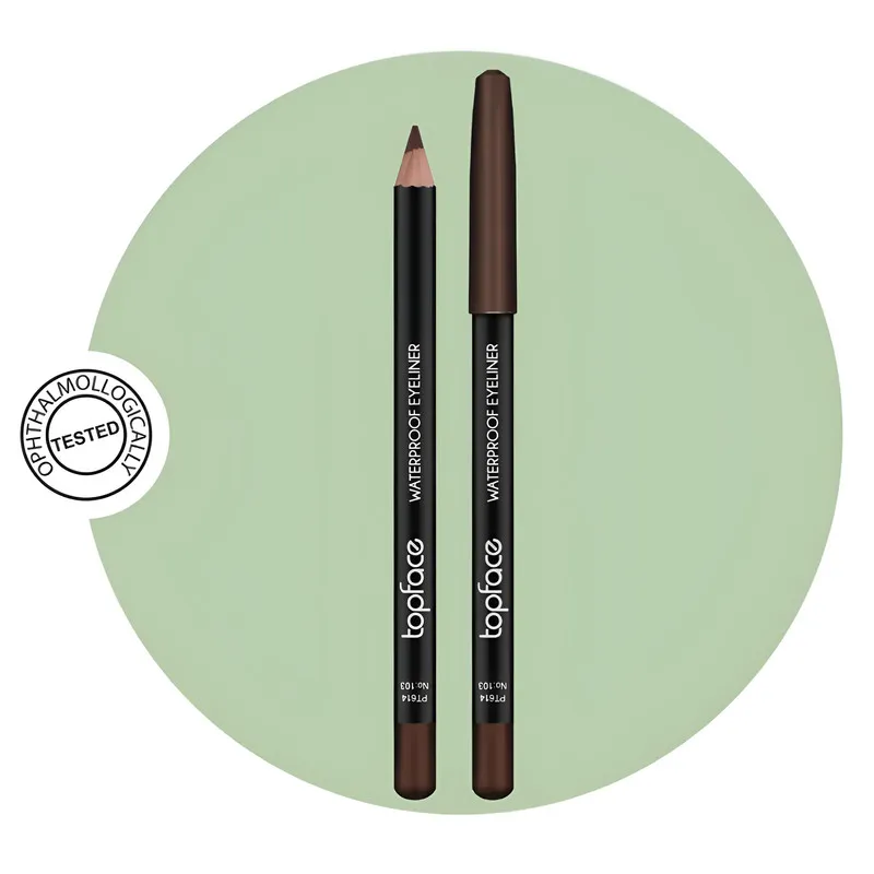 مداد چشم تاپ فیس مدل WATERPROOF رنگ قهوهای تیره شماره 103 - تصویر 3