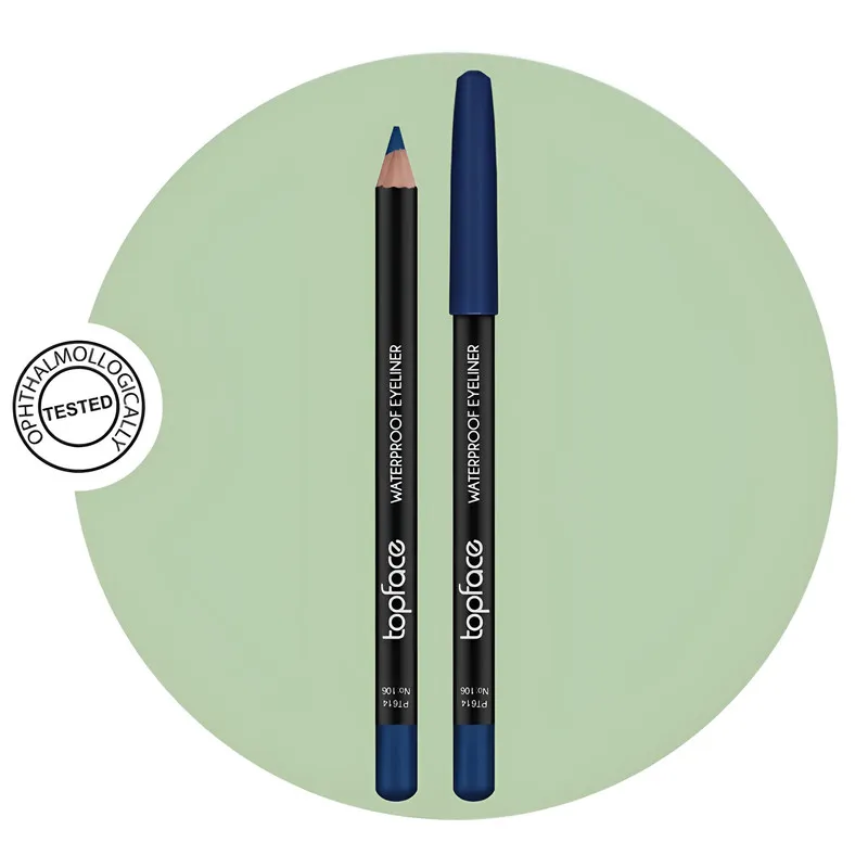 مداد چشم تاپ فیس مدل WATERPROOF رنگ آبی سرمهای شماره 106 - تصویر 3