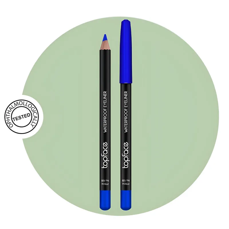 مداد چشم تاپ فیس مدل WATERPROOF رنگ آبی آسمانی شماره 108 - تصویر 3