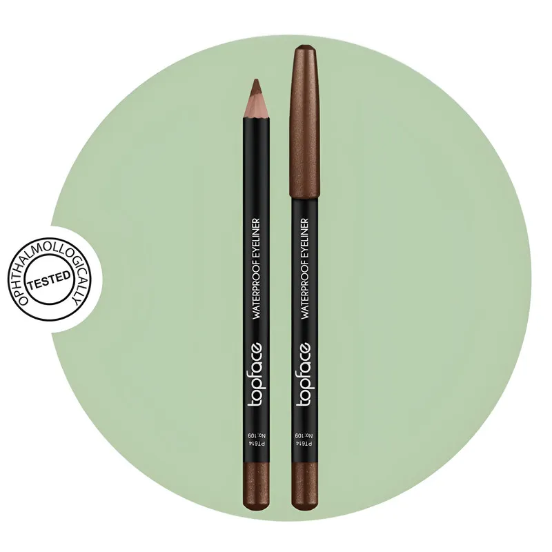 مداد چشم تاپ فیس مدل WATERPROOF رنگ قهوه‌ای طلایی شماره 109 - تصویر 3