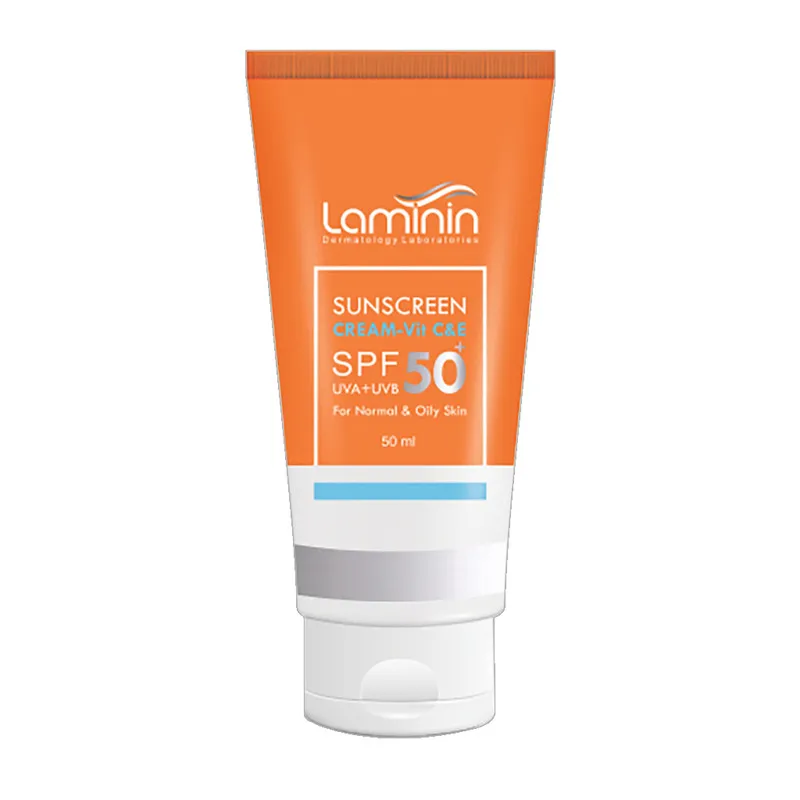 کرم ضد آفتاب بی‌رنگ دست و صورت لامینین SPF 50 مدل ویتامینه محافظ UVA ،UVB مناسب برای پوست چرب و معمولی حجم 50 میلی‌لیتر - تصویر 2