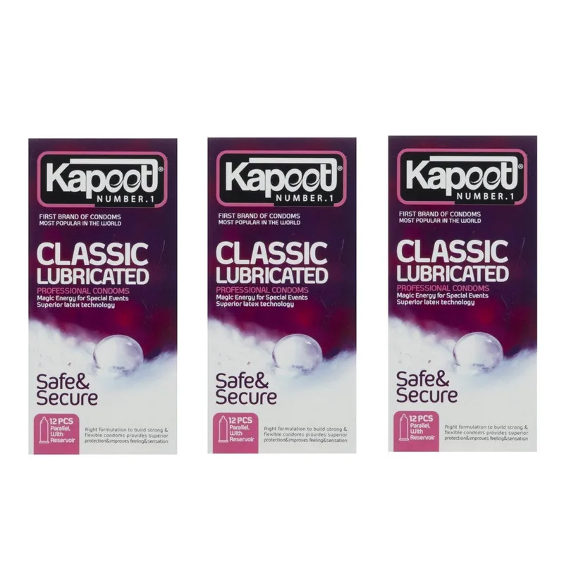 کاندوم کلاسیک کاپوت مدل LUBRICATED سه بسته 12 عددی