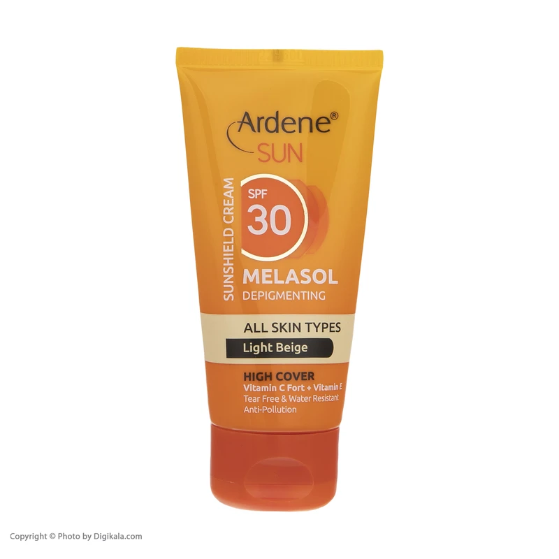 کرم ضد آفتاب رنگی آردن سان، SPF 30، مدل Light Beige، مناسب انواع پوست با تنالیته روشن و حجم 50 میلی‌لیتر، ضد آب، محافظت‌کننده در برابر اشعه‌های UVA و UVB، ضد لک، دارای فرمولاسیون و - نمای 3