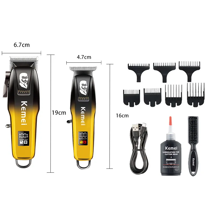 ماشین اصلاح موی سر و صورت شارژی کیمی مدل KM-8501 مجموعه دو عددی - تصویر 3