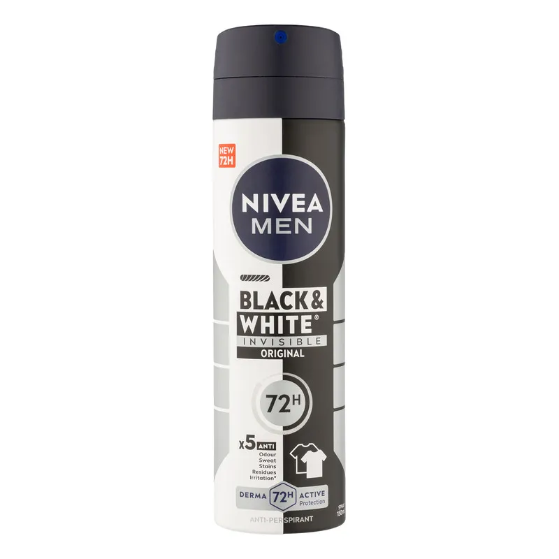 اسپری ضد تعریق مردانه نیوآ مدل Black & White حجم 150 میلی لیتر