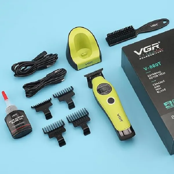 ماشین اصلاح موی صورت شارژی وی جی ار مدل V-880 T با تیغه سرامیکی خودتیز شونده، طراحی ارگونومیک، قابلیت شارژ سریع و اصلاح با شماره صفر - تصویر 4