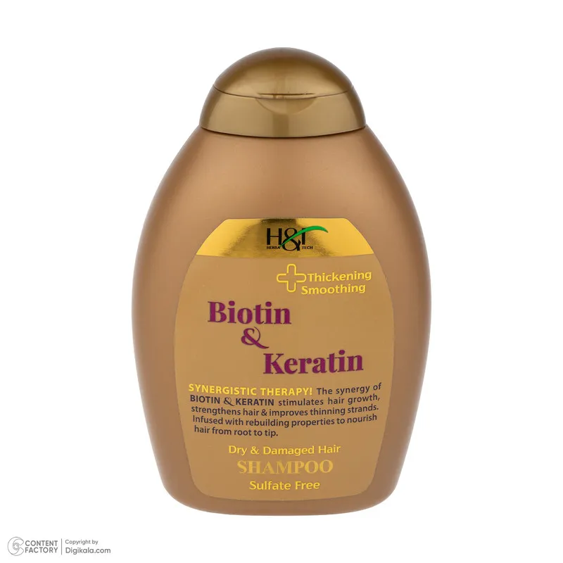 شامپو مو هرباتک مدل Biotin & Keratin مناسب برای موهای خشک و آسیب دیده حجم 385 میلی لیتر - تصویر 2