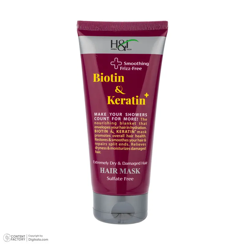 ماسک نرم کننده مو هرباتک مدل Biotin & Keratin مناسب برای موهای آسیب دیده و خشک حجم 200 میلی لیتر - تصویر 2