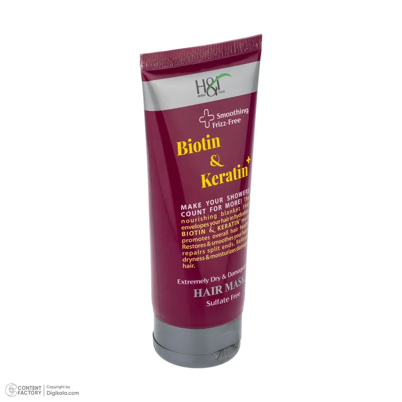 ماسک نرم کننده مو هرباتک مدل Biotin & Keratin مناسب برای موهای آسیب دیده و خشک حجم 200 میلی لیتر - تصویر 3