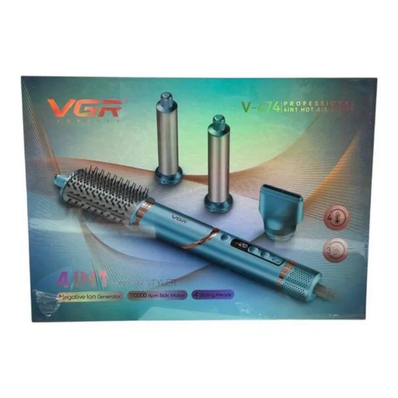سشوار برسدار حالتدهنده 1000 وات وی جی ار مدل V-474 4in1 - تصویر 2