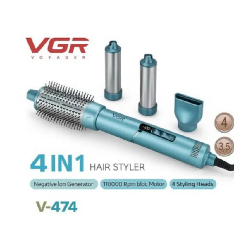 سشوار برسدار حالتدهنده 1000 وات وی جی ار مدل V-474 4in1 - تصویر 4