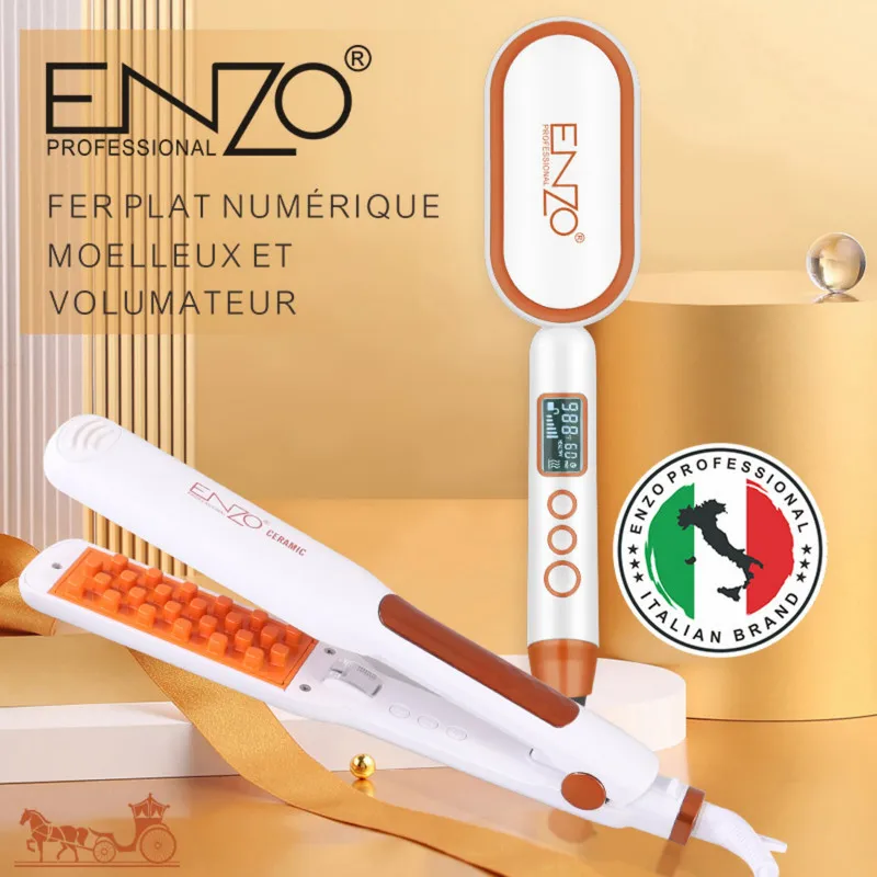اتو و حالتدهندهی مو حرفه ای انزو پروفیشینال مدل EN-3894 2in1 به همراه برس حرارتی - تصویر 6