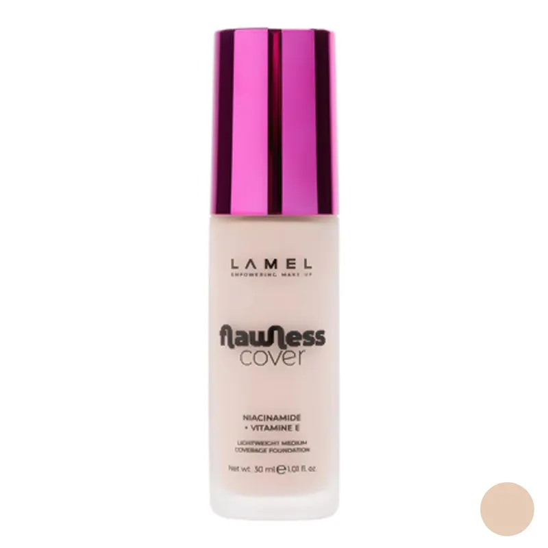 کرم پودر مایع لامل مدل Flawless Cover شماره 05 مناسب برای انواع پوست حجم 30 میلی‌لیتر