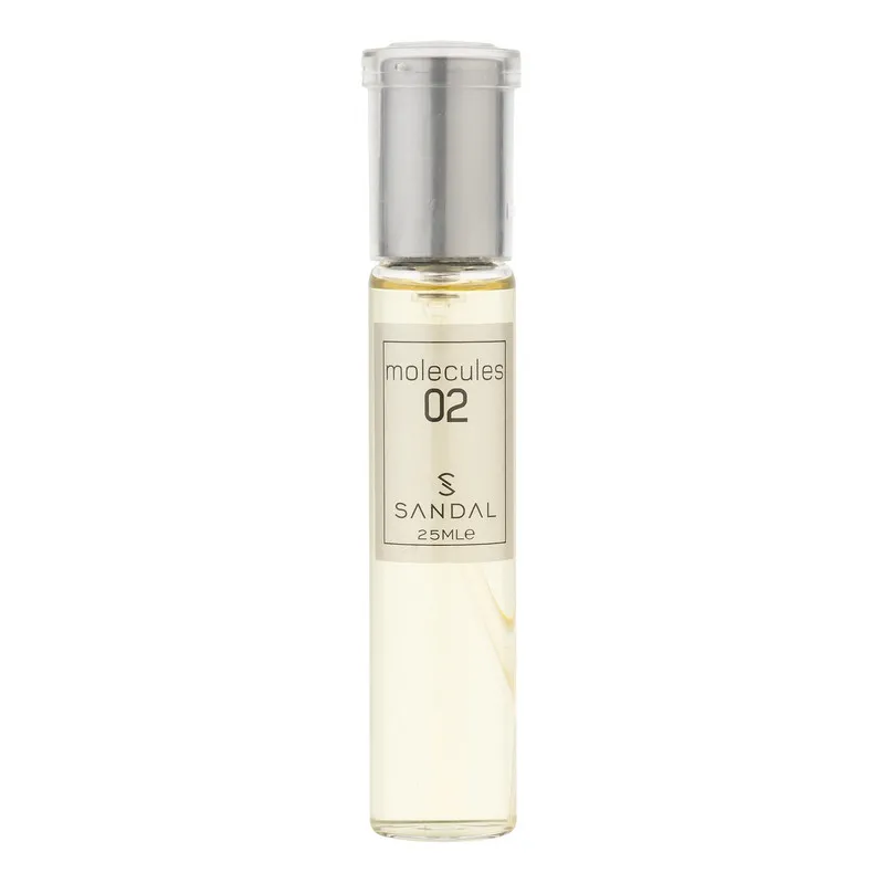 عطر جیبی مردانه صندل مدل مولکول با رایحه معتدل حجم ۲۵ میلیلیتر