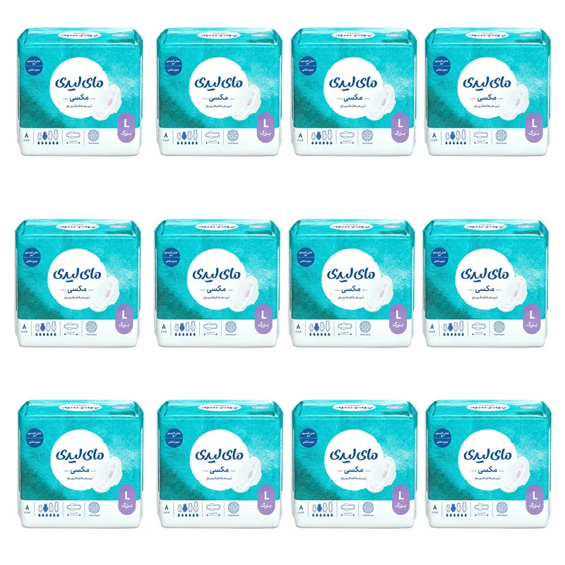 نوار بهداشتی بالدار متوسط مای لیدی مدل Instant Dry سایز بزرگ دوازده بسته 8 عددی