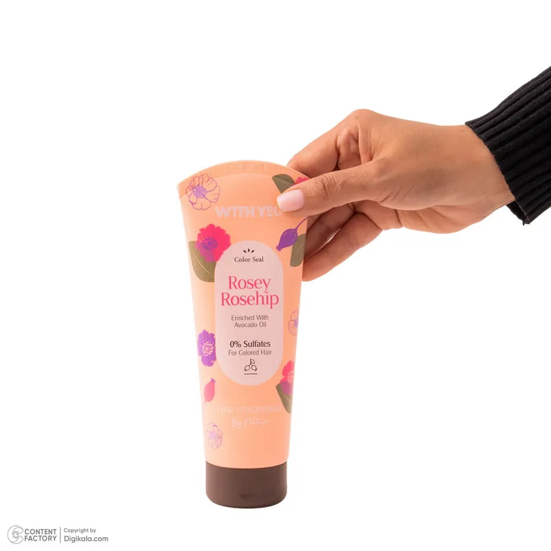نرمکننده مو ویت یو مدل Rosey Rosehip مناسب برای موهای رنگ شده حجم 200 میلیلیتر - تصویر 3