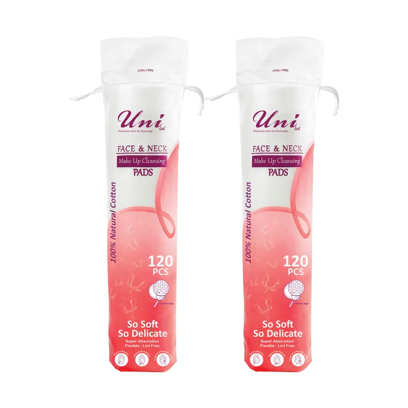 پد پاککننده آرایش صورت یونی لد مدل Ultra Soft.Cotton Silk دو بسته 120 عددی