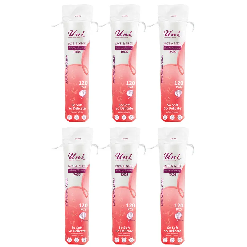 پد پاک‌کننده آرایش صورت یونی لد مدل  Ultra Soft.Cotton Silk شش بسته 120 عددی