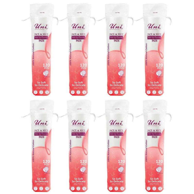 پد پاک‌کننده آرایش صورت یونی لد مدل  Ultra Soft.Cotton Silk هشت بسته 120 عددی