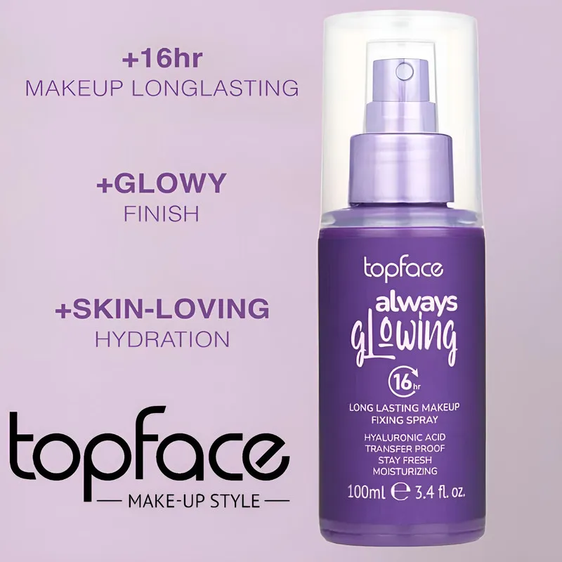 اسپری تثبیت کننده آرایش صورت تاپ‌ فیس مدل GLOWING حجم 100 میلی لیتر - تصویر 6