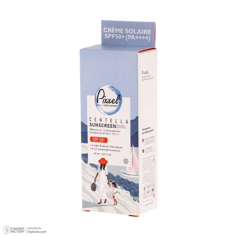 کرم ضد آفتاب بیرنگ پیکسل SPF 50 مدل Centella محافظ UVA ،UVB، ++++PA مناسب برای انواع پوست حجم 50 میلیلیتر - تصویر 5
