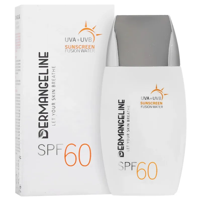 کرم ضد آفتاب بدون رنگ درمنجلین SPF60 مدل فیوژن واتر محافظ UVA،UVB و PA++++ مناسب برای پوست چرب حجم 50 میلی لیتر - تصویر 2