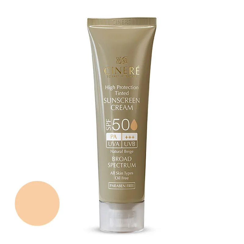 کرم ضدآفتاب رنگی سینره SPF50 مدل Broad Spectrum مناسب انواع پوست، حجم 50 میلیلیتر - تصویر 2