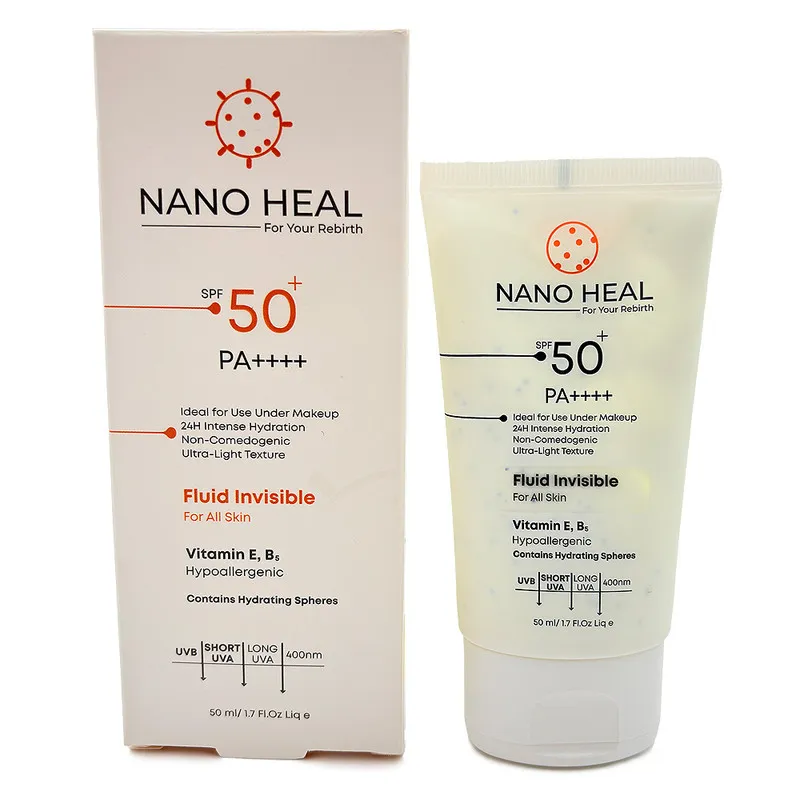 فلوئید ضد آفتاب نانوهیل SPF 50 مدل 001 ‌محافظ UVA ،UVB مناسب برای انواع پوست حجم 50 میلی‌لیتر - تصویر 3