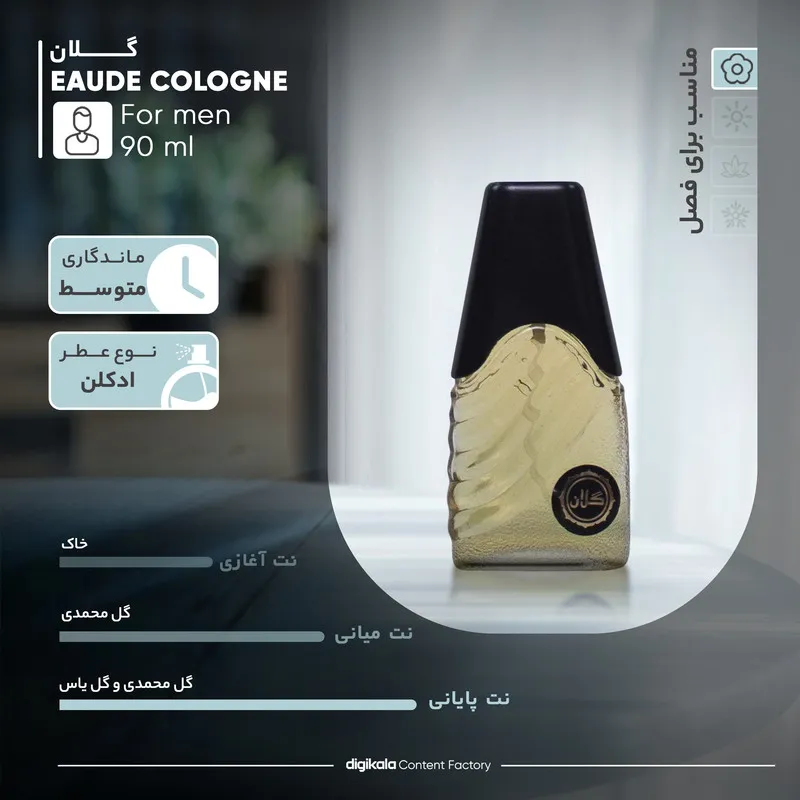 ادکلن مردانه گلان مدل EAUDE COLOGNE حجم 90 میلیلیتر - تصویر 5