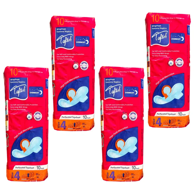نوار بهداشتی بالدار ضخیم شب تافته مدل T10 سایز بزرگ چهار بسته 10 عددی - تصویر 2