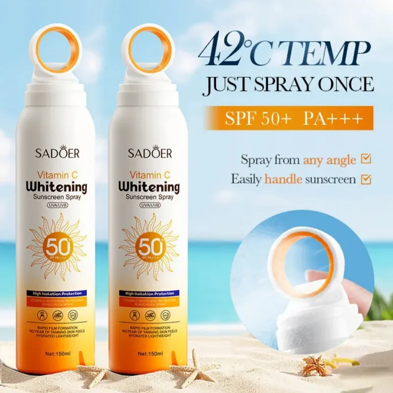 اسپری ضد آفتاب بدون رنگ سادور SPF 50 مدل ویتامین سی محافظ UVA ، UVB و +++PA مناسب برای انواع پوست حجم 150 میلی لیتر - تصویر 3