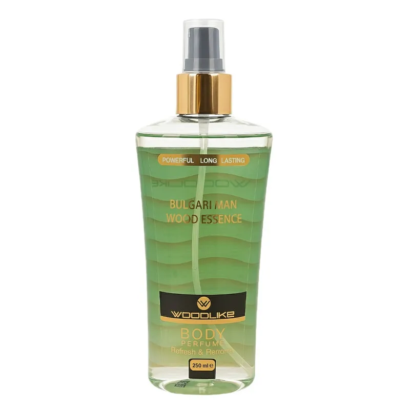بادی اسپلش  مردانه وودلایک مدل Bulgari Man Wood Essence حجم 250 میلی‌لیتر