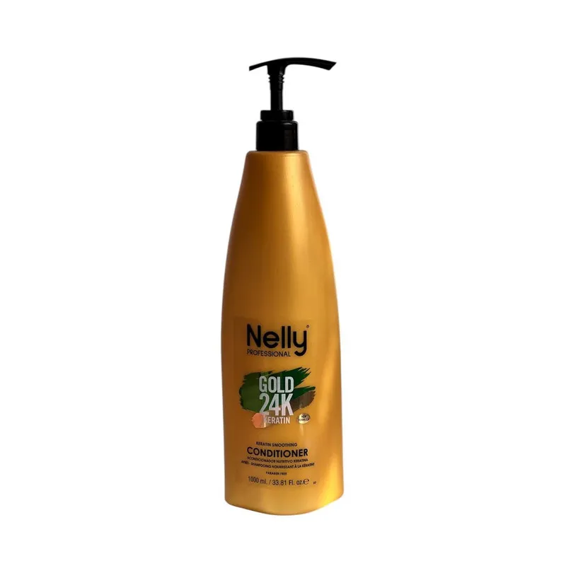 نرمکننده مو نلی مدل GOLD 24K KERATIN مناسب موی آسیب دیده حجم 1000 میلیلیتر - تصویر 2