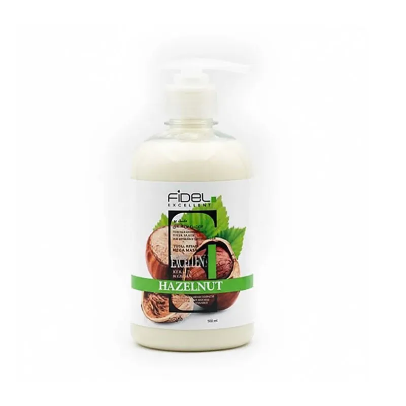 ماسک مو ترمیم کننده فیدل اکسلنت مدل Hazelnut keratinمناسب موهای آسیب دیده و رنگ شده حجم 500 میلی لیتر - تصویر 2
