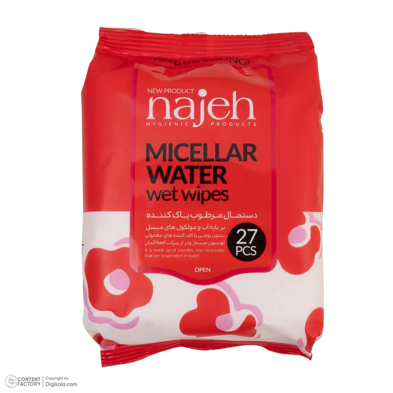 دستمال مرطوب ناژه مدل Micellar Water پنج بسته 27 عددی - تصویر 5