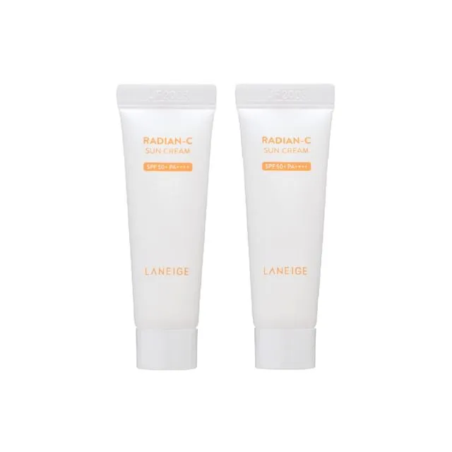 کرم ضد آفتاب بی‌رنگ لانیژ SPF 50 مدل Radian-C محافظ UVA ،UVB و PA+++ مناسب برای انواع پوست حجم 10 میلی‌لیتر بسته دو عددی