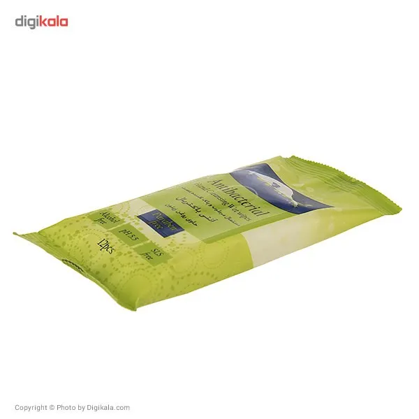 دستمال مرطوب دست یونی لد مدل Antibacterial بسته 12 عددی - تصویر 4