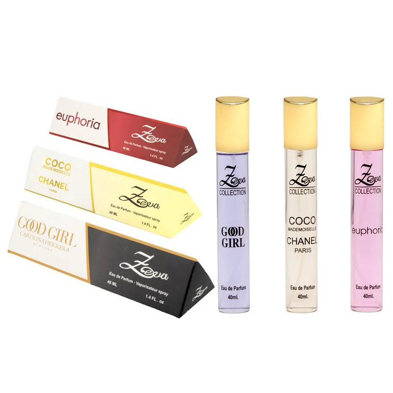 عطر جیبی زنانه زوا مدل ایفوریا گودگرل شنل کوکو با رایحه شیرین حجم 40 میلیلیتر مجموعه 3 عددی - تصویر 2