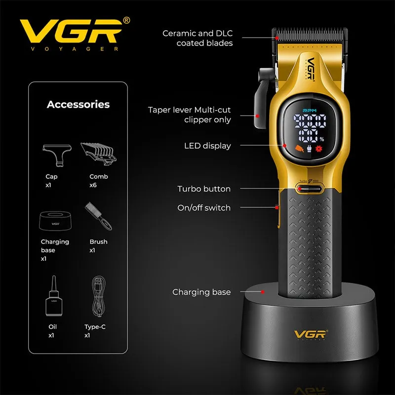 ماشین اصلاح موی سر و صورت شارژی وی جی ار مدل V-886C - تصویر 4