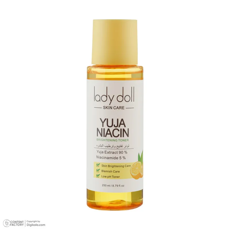 تونر پاک‌کننده  صورت لیدی دال مدل YUJA NIACIN مناسب برای انواع پوست حجم 250 میلی‌لیتر - تصویر 2