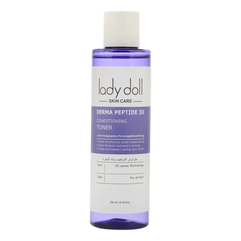 تونر پاک‌کننده صورت لیدی دال مدل DERMA PEPTIDE 3X مناسب برای انواع پوست حجم 250 میلی‌لیتر