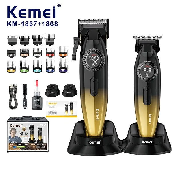ماشین اصلاح موی سر و صورت شارژی کیمی مدل KM-1867+1868 مجموعه 2 عددی - تصویر 5