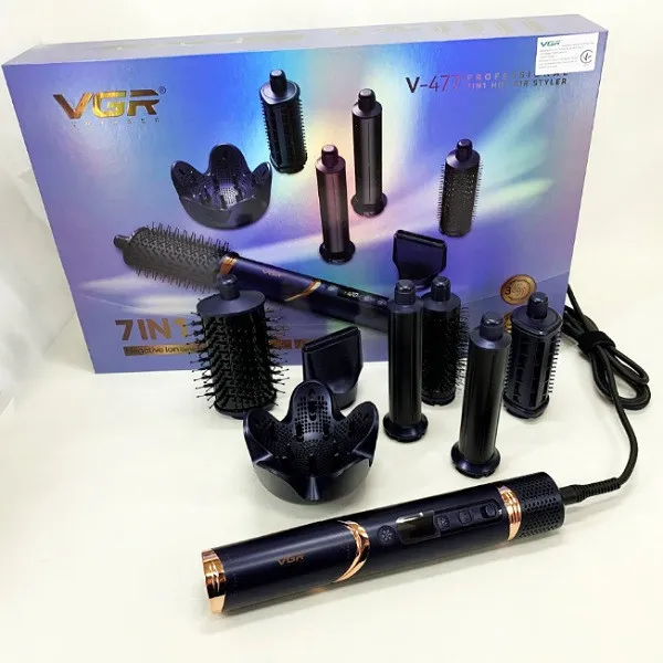 سشوار برسدار حالتدهنده 1400وات وی جی ار مدل V-477 7in1 - تصویر 3