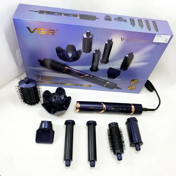 سشوار برسدار حالتدهنده 1400وات وی جی ار مدل V-477 7in1 - تصویر 6