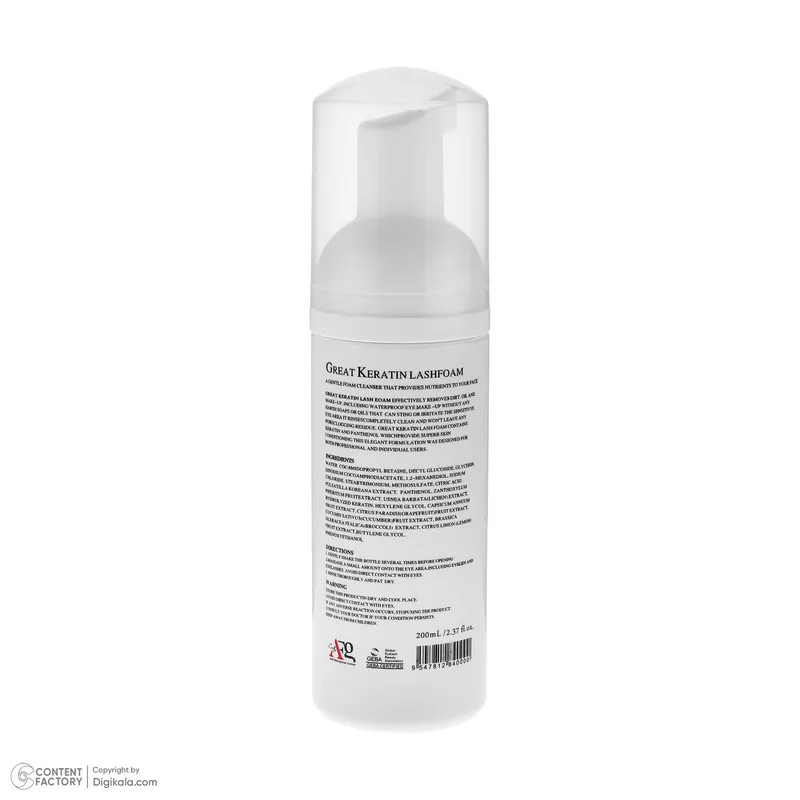 فوم شست‌وشوی مژه و ابروی ردچری مدل Great Keratin حجم 200 میلی‌لیتر - تصویر 4