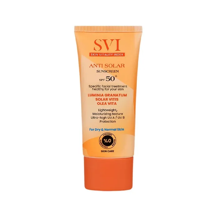کرم ضد آفتاب بیرنگ صورت گردن اس وی آی SPF 50 مدل SUNSCREEN NORMAL مناسب برای پوست خشک حجم 40 میلیلیتر - تصویر 2