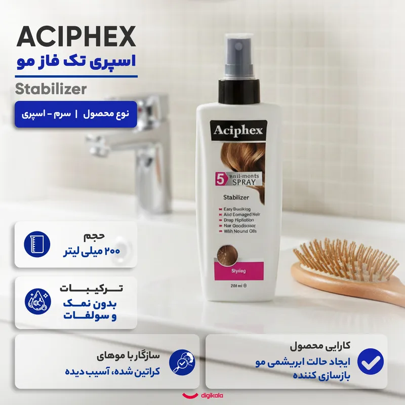 اسپری تک فاز مو اسیفکس مدل Stabilizer حجم 200 میلی لیتر - تصویر 3