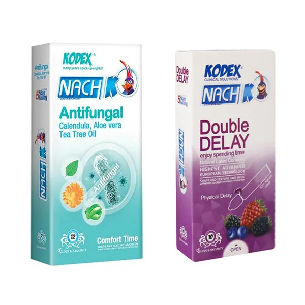 کاندوم تاخیری ناچ کدکس مدل Antifungal بسته 12 عددی به همراه کاندوم کدکس مدل double بسته 10 عددی - تصویر 2