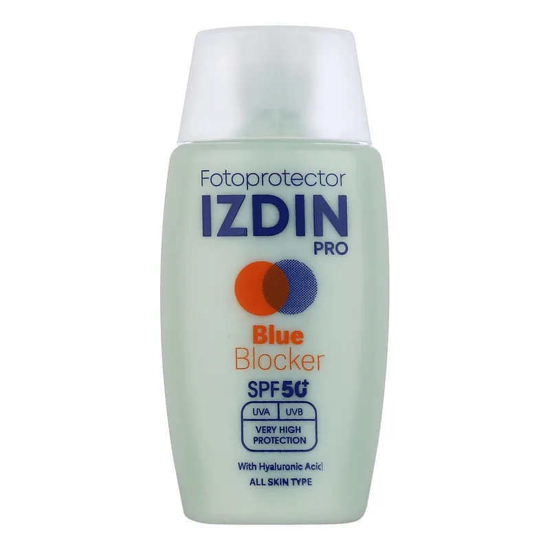 فلوئید ضد آفتاب بیرنگ صورت و گردن ایزدین پرو SPF 50 مدل Blue Blocker محافظ در برابر اشعه UVA و UVB مناسب برای انواع پوست حجم 50 میلیلیتر - تصویر 2